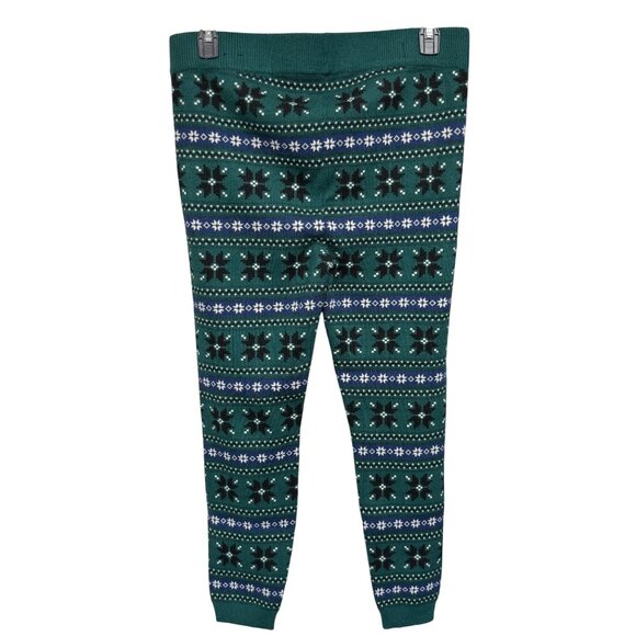 Torrid Green Fair Isle Knit Leggings Rayon/Polyester/Nylon Blend Womens Sz 1/XL - Picture 2 of 4